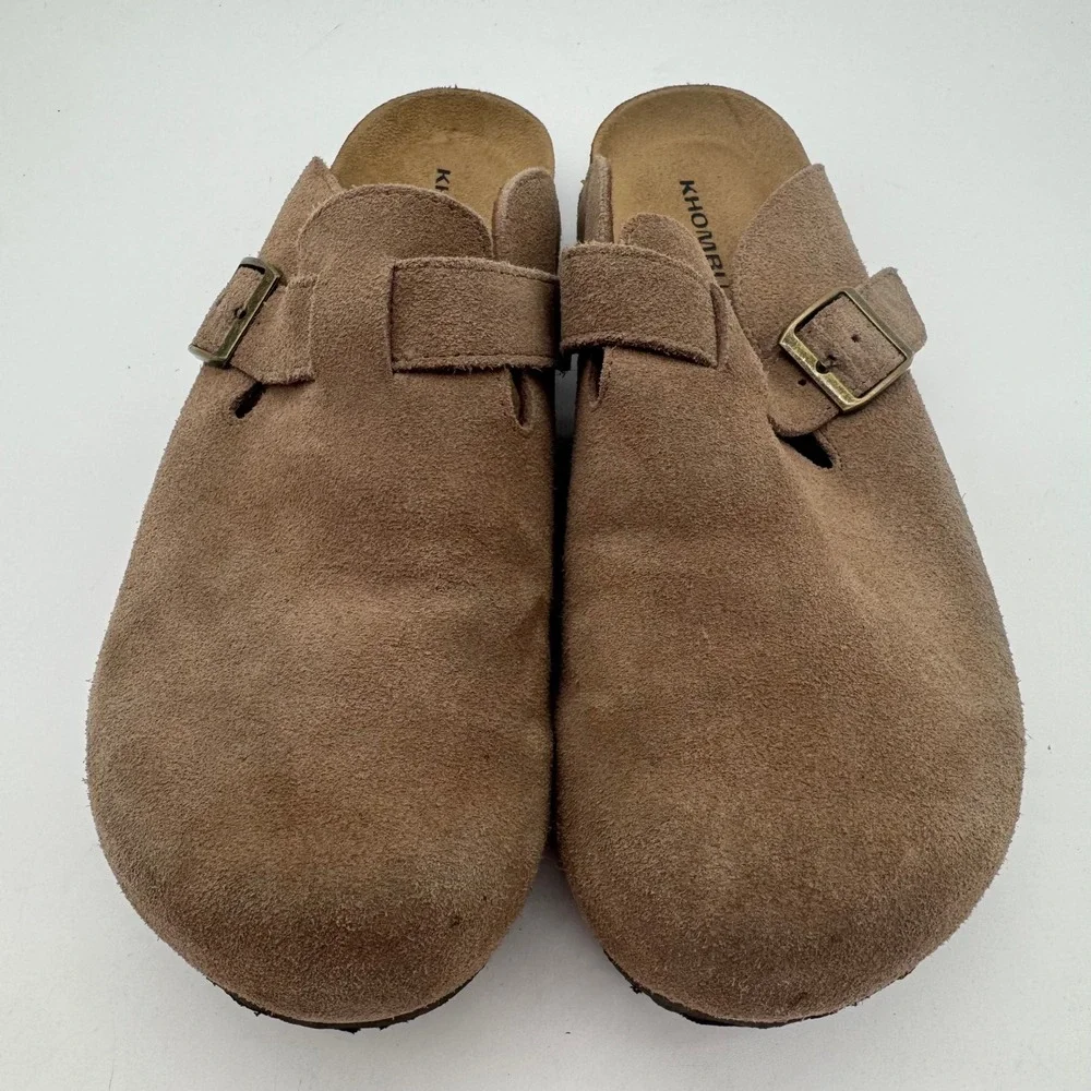 Khombu Damian Men's Taupe Suede Mule Clogs Slip On Shoes Size 11